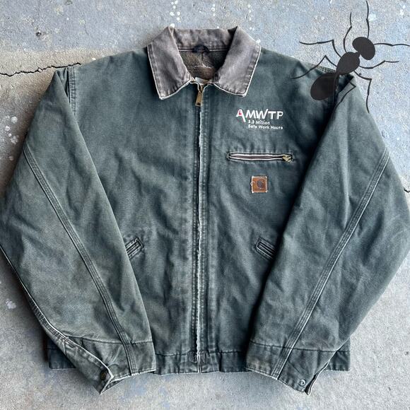 Vintage y2k J97 MOS green carhartt detroit work wear jacket